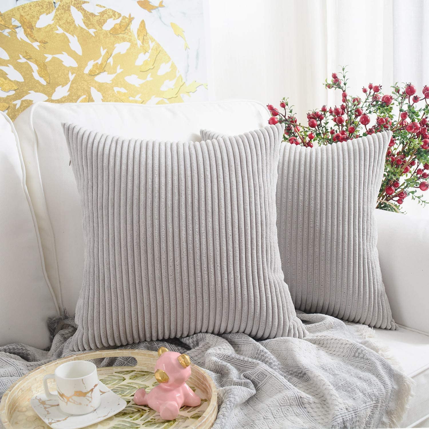 Sofa Striped Soft Cushion Cover Home Decoration Pillowcase Throw Pillow Cover