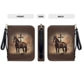 thumbnail image 5 of Kuiaobaty Horse Cross Print Bible Cover for Women Men Book Cover PU Leather Bible Case Church Bag with Handle Multifunctional Bible Study Tools Christian Bags with Wristlet Strap, L, 5 of 7