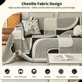 thumbnail image 3 of Boho Chenille Couch Cover with Tassels, Bohemian Sofa Cover for 1 Cushion Couch, Armchair, Chair, 1 Seater (71" x 91", Black), 3 of 12
