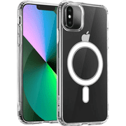 Entronix Magnetic Phone Case Compatible with iPhone XS Max — Transparent [Hard Back] Slim Clear Cover