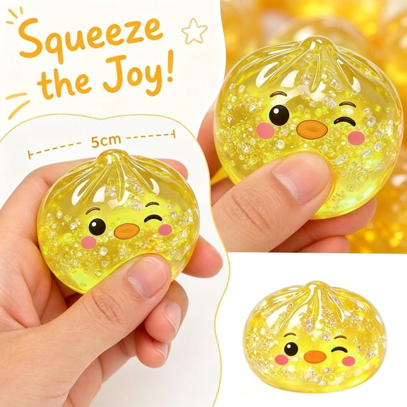 Cute Dumpling Squishy Mystery Box, Mystery Squeeze Dumpling, Squishy Dumpling Stress Relief Toy with Realistic Texture, Glitter Stress Relief Squeeze Balls, Party & Birthday Gifts Adults