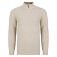 thumbnail image 1 of Peter Gribby Guernsey 1/4 Zip Sweater with Leather Zip Pull, 1 of 1