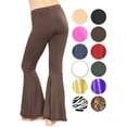 thumbnail image 3 of Stretch Is Comfort Girl's Poly/Spandex Stretch Bell Bottoms Flare Pants Brown X-Large, 3 of 6