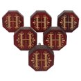 thumbnail image 1 of IBA Indianbeautifulart Boutons Gravés Rouges Lot de 10 Boutons de Porte de Garde-Robe en Bois Tiroir, 1 of 3