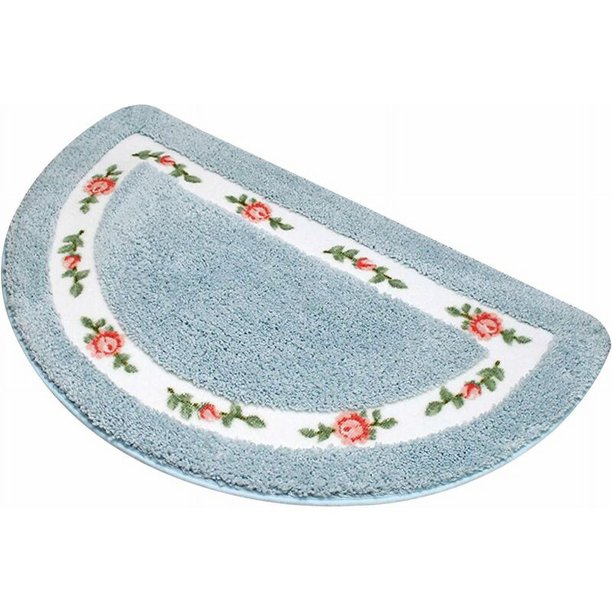 CHAO Alfombra de baño de flores, 40 × 60 cm, alfombra tradicional con flores de rosas, alfombra antideslizante para puerta, alfombra de cocina, alfombra de baño suave, alfombra floral rosa para sala d