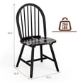 thumbnail image 4 of Giantex 2-Piece Windsor Dining Chairs, Heavy-Duty Rubber Wood Kitchen Side Chairs, Black, 4 of 8