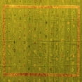 thumbnail image 1 of Ahgly Company Machine Washable Indoor Square Abstract Yellow Modern Area Rugs, 5' Square, 1 of 4