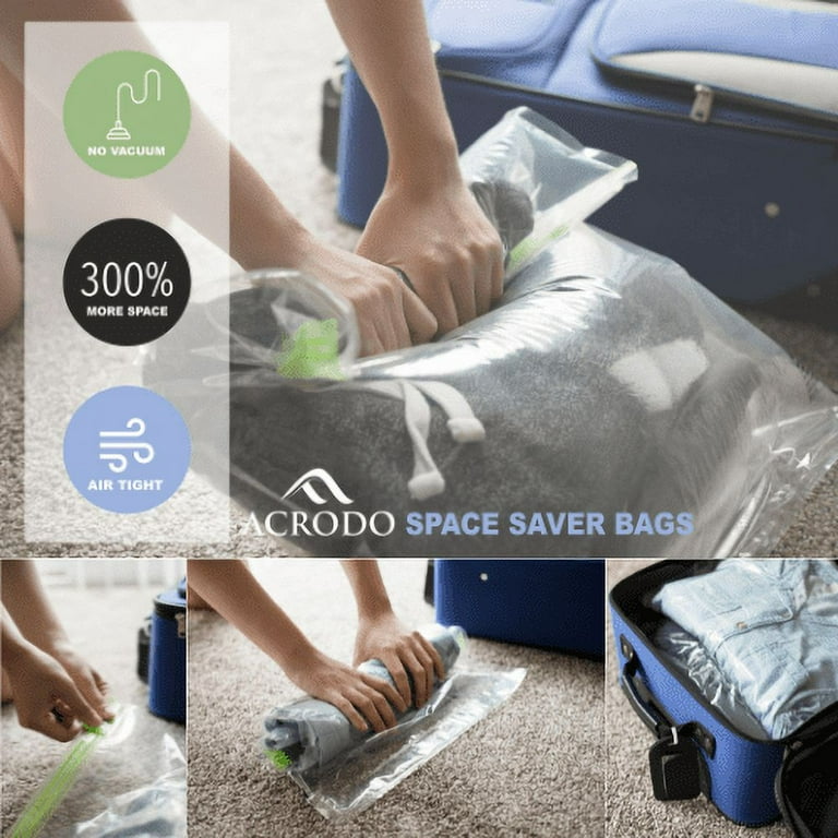 Acrodo Compression Bags Storage and Travel Space Saver Roll-Out Air  (10-Pack) 