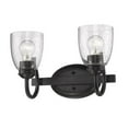 thumbnail image 1 of Golden Lighting 8001-BA2 BLK-SD 2-Light Bath Vanity with Seeded Glass, 1 of 1