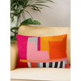thumbnail image 2 of Waterproof Outdoor Throw Pillows with Inserts 12"x20", Pink Orange Soft Decorative Pillowcases for Couch Bedroom, Geometric Modern Abstract Oil Painting Pillow Covers for Sofa Living Room, 2 of 8