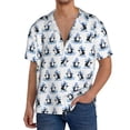 thumbnail image 1 of Fotbe Skiing Penguin Funny Camisa Estampada de Manga Corta para Hombre, Casual de Verano, Estilo Playero, Sin Arrugas-4X-Large, 1 of 5