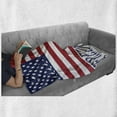 thumbnail image 5 of Fourth of July Soft Flannel Fleece Throw Blanket, USA National Flag with Freedom Wording Stripes and Stars, Cozy Plush for Indoor and Outdoor Use, 70" x 90", Ruby Night Blue, by Ambesonne, 5 of 5