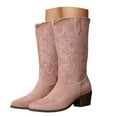 thumbnail image 3 of UngA Cowboy Boots Women Pointy Toe Women's Western Boots Cowgirl Boots Mid Calf Boots Pink,Size 8, 3 of 7