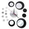 thumbnail image 1 of MasteelfCA Black and Silver Circle 3D Crystal Mirror Wall Clock Acrylic Mirror Wall Sticker Clock Home Decor, 1 of 7