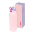 thumbnail image 3 of Termo metálico con diseño bicolor moderno, doble pared y asa de silicón rosa 7.4 x 25, 3 of 3