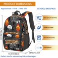 thumbnail image 3 of Basketball and Flame Gray Pattern 17" School Backpacks for Teens,Waterproof Oxford Fabric,S-Shape Padded Straps for School,Travel,Hiking,Camping, 3 of 6