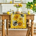 thumbnail image 2 of Dalrosia Sunflower Bee Flower Polka Dot Summer Table Runner, Seasonal Kitchen Dining Table Decoration for Indoor Party Home 12x72 Inch, 2 of 5