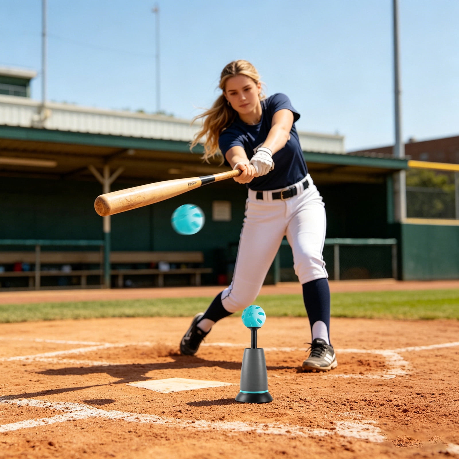 Tee Popper Baseball Training, Portable Baseball Training Equipment, Solo Batting Practice Tee Popper for Baseball & Softball, No Chasing Ball Design