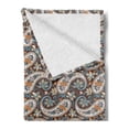 thumbnail image 2 of Paisley Soft Flannel Fleece Throw Blanket, Vintage Oriental Jacquard Ornate Shabby Illustration, Cozy Plush for Indoor and Outdoor Use, 50" x 70", Redwood and Blue Grey, by Ambesonne, 2 of 5