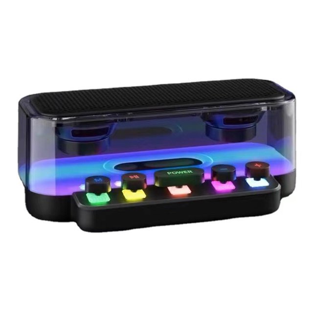 Caja De Altavoz Doble Altavoz Inteligente Compatible Con Bluetooth Batería Colorida Rgb 1200Mah Para Jugar Tmvgtek Para estrenar