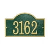 Personalized Whitehall Products Fast & Easy Arch House Numbers Plaque in Green/Gold