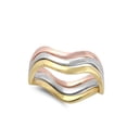 thumbnail image 4 of Rose Gold-Tone Wave Stackable Ring Set .925 Sterling Silver Wavy Band Jewelry Female Male Size 4, 4 of 4