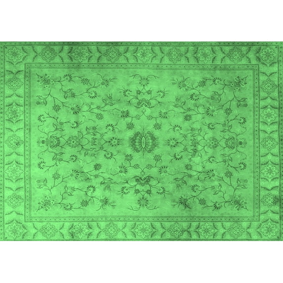 Ahgly Company Indoor Rectangle Persian Emerald Green Traditional Area Rugs, 8' x 12'
