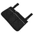 thumbnail image 3 of Bolsa para silla de ruedas con bolsillos, gran capacidad, para colgar, organizador de almacenamiento, reposabrazos, práctica bolsa negra, 3 of 14