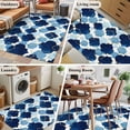 thumbnail image 5 of 4'x6' Area Rugs, Navy Blue Geometric Moroccan Indoor Outdoor Area Rug for Living Room Bedroom, Abstract Art Blue Ombre Modern Washable Bathroom Rugs Kitchen Floor Carpet Mats Home Decor Aesthetic, 5 of 8