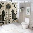 thumbnail image 6 of Shangniulu Boho Mid Century Shower Curtain Cute Cat Shower Curtain for Bathroom with Hooks Minimalist Abstract Fabric Shower Curtain, 6 of 6