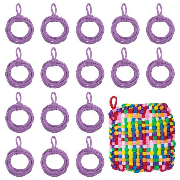 Uxcell 100 Pcs Potholder Loom Refill Loops, Elastic Potholder Weaving Refill Loops Knitting Kit Supplies in Rainbow Colors for Girls DIY Crafts 7" Weaving Loom, Purple