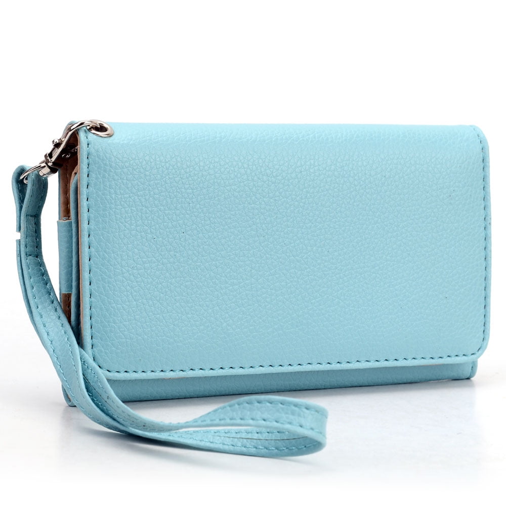 Blue Cell Phone Wallet Wristlet ( Medium)