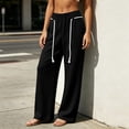 thumbnail image 4 of Sweatpants for Women Wide Leg Casual Pants Womens Jogging Pants Casual Sweatpants With Pocket Elastic Waist Pants for Workout Running Black S, 4 of 8