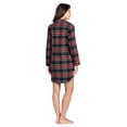 thumbnail image 4 of Ashford & Brooks Women's Flannel Plaid Long Lounge Shirt Sleep Nightshirt - Black Stewart - 3X-Large, 4 of 5