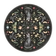 thumbnail image 3 of Nanan 5' Round Area Rug, Washable Cat Botanical Non Slip Stain-resistant Rugs for Dorm Apartment, Soft Foldable Carpet, Black, 3 of 6