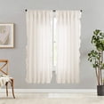 thumbnail image 4 of Semi-Sheer Ruffle Trim Curtains, Polyester Light-Filtering Window Valance, 100 x 200 cm, Pin Pin/Black/Beige/Blue/Purple, 1 Panel, 4 of 6