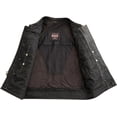thumbnail image 4 of First Mfg Co - Sharp Shooter - Men's Motorcycle Biker Riding Leather Vest - Black Olive - 5X Large, 4 of 5