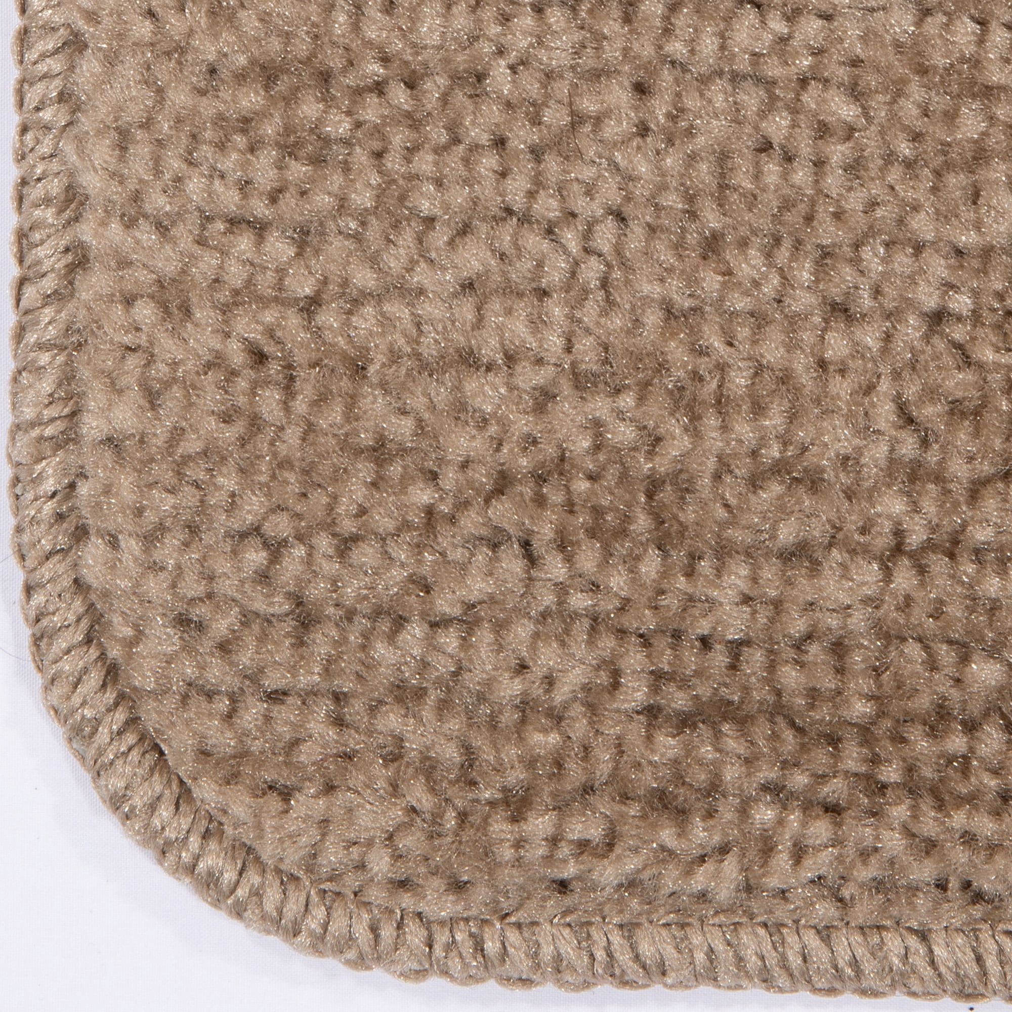 Ottomanson Softy Washable Non-Slip Rubberback Solid 9" x 26" Indoor Stair Treads, 7 Pack, Camel