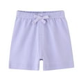 thumbnail image 2 of Nrmvnmi Unisex-Baby Shorts Breathable Cotton Short with Drawstring Baby Solid Color Shorts for Toddler Kids Purple-12 Months, 2 of 5