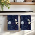 thumbnail image 7 of Nautical Coastal Kitchen Towels Set of 2, Ocean Beach Starfish Shell Conch Navy Blue Absorbent Dish Towels for Kitchen, Microfiber Hand Towel, Quick Drying Tea Towel for Cleaning Dishcloths, 7 of 7