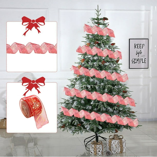 pstuiky Cinta navideña de peluche decorativa lazo rojo navideño suministros para ambientar regalos.