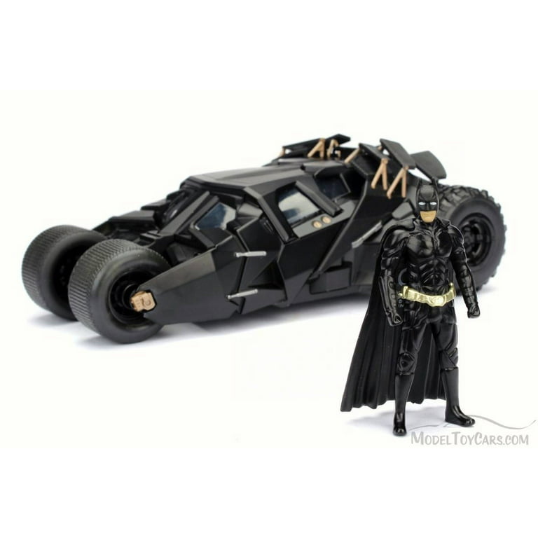 2008 The Dark Knight Batmobile w/ Batman Figure, Black - Jada 98261w - 1/24 Scale Diecast Model Toy Car
