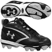 Under Armour Boy's Youth Leadoff II Low Football Shoe, Black/White, 11Y D US