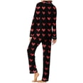 thumbnail image 4 of Iyufng Womens Pajama Sets Long Sleeve,Valentine's Day Pajama Sets for Women Plus Size Sleepwear,Womens Plus Loungewear with Pockets V-Neck Valentines Love Heart Pjs S-XXXL, 4 of 7