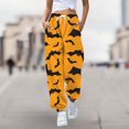 thumbnail image 2 of Xmyrz Halloween Trousers Pants For Women Printed Elasticity Tapered Lace Up Pumpkin Winter Sweatpants Bat Ghost Lounge Pants Casual Trouser, 2 of 5