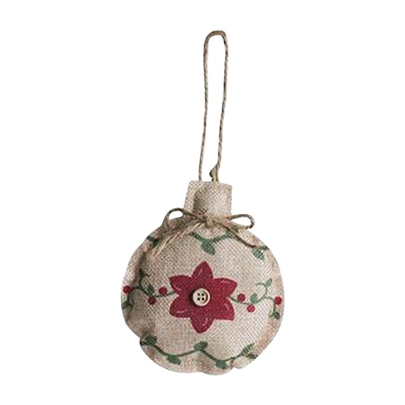 Vikakiooze 2022 Christmas Linen Pendant Printing Five-pointed Star Christmas Tree Shopping Mall Decorations Christmas Decorations