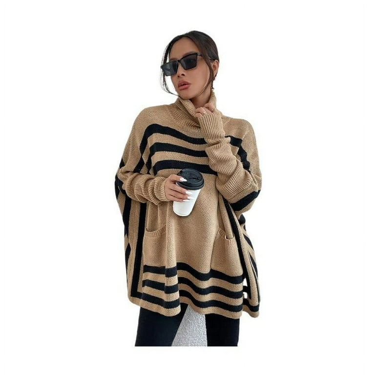 High Collar Bat Sleeve Loose Solid Color Sweater High Collar Bat Sleeve Loose Solid Color Sweater