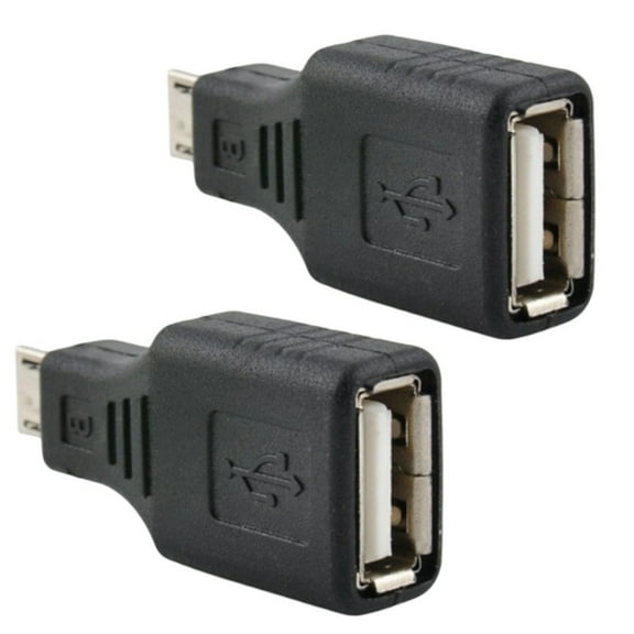 Necvior 2Pc USB2.0 MicroUSB Male to USB Female OTG Adapter Connectors Converter Coupler