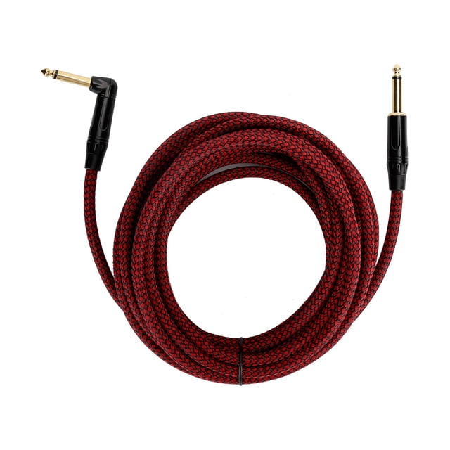 Cable de audio para guitarra JORINDO de 6 m y 6,35 mm para amplificador de guitarra eléctrica, cable de instrumento con cabezal chapado en oro y carcasa negra. JD6217