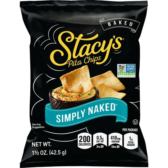 Stacy's Simply Naked Baked Pita Chips Snack Chips, 1.5 oz. Bag